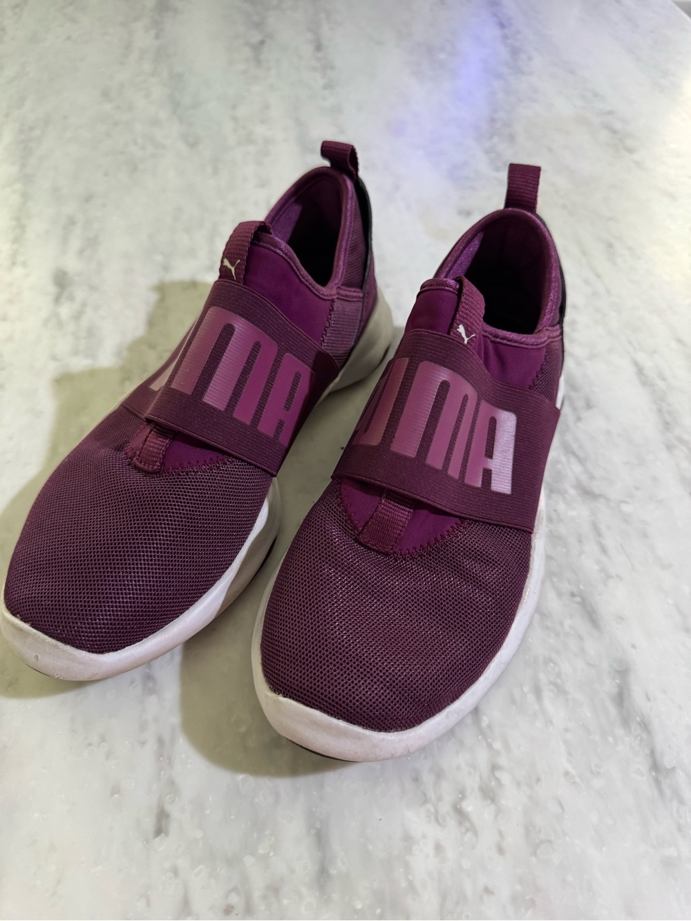 Puma Women Slip-On Athletic Athleisure Maroon Purple Workout Walking Sneakers 7